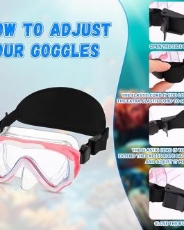 4-Pack Kids Swim Goggles – Snorkel & Diving Masks with Nose Cover and Elastic Hair Protector Strap by Flutesan