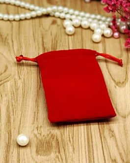50-Pack Red Velvet Drawstring Bags – 7x9cm Small Gift & Jewelry Pouches by AKOAK