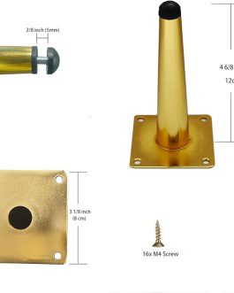 8-Pack Gold Metal Furniture Legs 4.75” – Straight Cabinet Legs with Level Feet