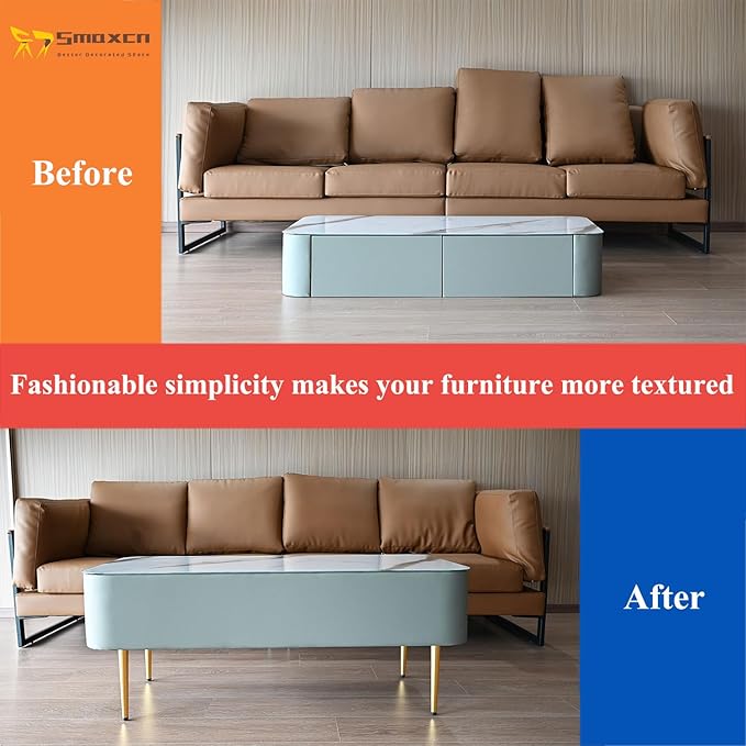 8-Pack Gold Metal Furniture Legs 4.75” – Straight Cabinet Legs with Level Feet