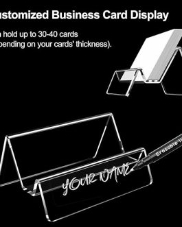 Clear Acrylic Business Card Display Stands – 6-Pack Desktop Name Card Holders