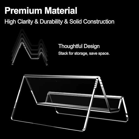 Clear Acrylic Business Card Display Stands – 6-Pack Desktop Name Card Holders