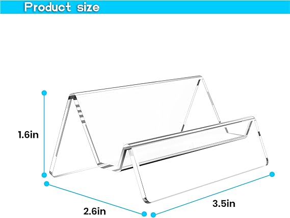 Clear Acrylic Business Card Display Stands – 6-Pack Desktop Name Card Holders