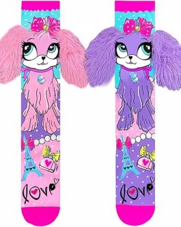 Crazy Socks for Kids – Cute & Funky Stretch Novelty Socks for Girls, Mid to High Length