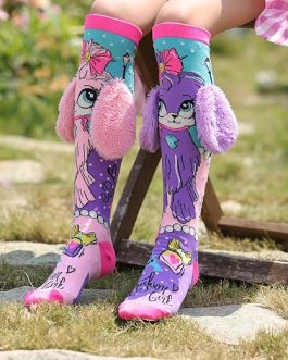 Crazy Socks for Kids – Cute & Funky Stretch Novelty Socks for Girls, Mid to High Length