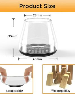 Furniture Sliders 24-Pack – Chair Leg Glides for Carpet, Easy Moving Floor Protectors (Clear, 1.2–1.6”)