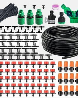 Garden Irrigation System 164FT – 200-Pack Drip Watering Kit for Greenhouse, Flower Beds & Lawn