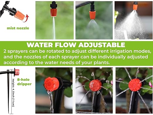 Garden Irrigation System 164FT – 200-Pack Drip Watering Kit for Greenhouse, Flower Beds & Lawn