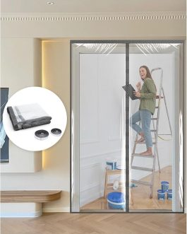 Magnetic Dust Door Cover – Reusable Plastic Barrier for Renovation & Construction (4’11” x 7’6”)