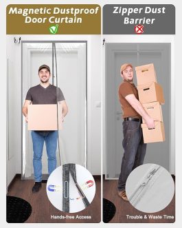 Magnetic Dust Door Cover – Reusable Plastic Barrier for Renovation & Construction (4’11” x 7’6”)
