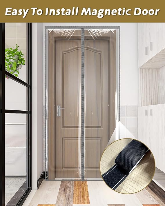 Magnetic Dust Door Cover – Reusable Plastic Barrier for Renovation & Construction (4’11” x 7’6”)