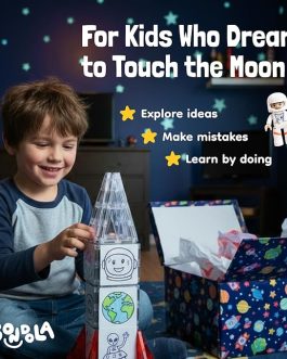 Magnetic Space Rocket Building Set – 61-Piece STEM Toy for Kids 3+, with Astronaut Figure by Gondola