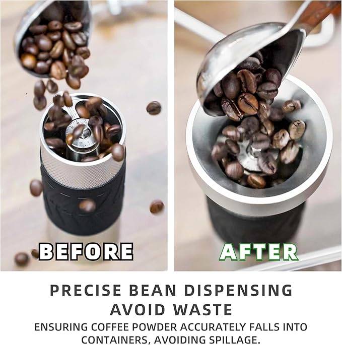 Manual Coffee Grinder Funnel Ring – Aluminum Pour-Over Accessory by NEOUZA (Black)