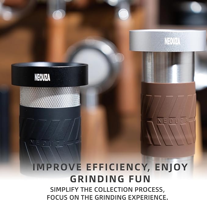 Manual Coffee Grinder Funnel Ring – Aluminum Pour-Over Accessory by NEOUZA (Black)