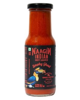 NAAGIN Smoky Ghost – Extra Spicy Indian Hot Sauce with Ghost Pepper, 230g, Vegan & Natural