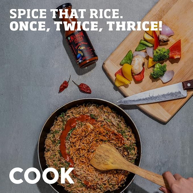 NAAGIN Smoky Ghost – Extra Spicy Indian Hot Sauce with Ghost Pepper, 230g, Vegan & Natural