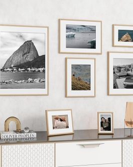 Natural Woodgrain Picture Frame 5×7 – Fits 4×6 with Mat, Wall or Tabletop Display (1 Pack)