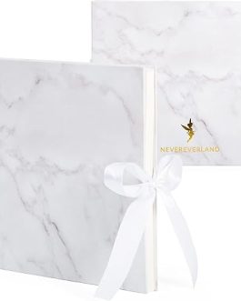 Never Ever Land Marble Scrapbook – 12×10 Photo & Memory Album for Weddings, Engagements & Anniversaries