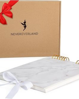 Never Ever Land Marble Scrapbook – 12×10 Photo & Memory Album for Weddings, Engagements & Anniversaries