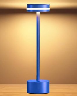 Rechargeable Touch Lamp – Stepless Dimmable Cordless Bedside & Table Light (Blue)