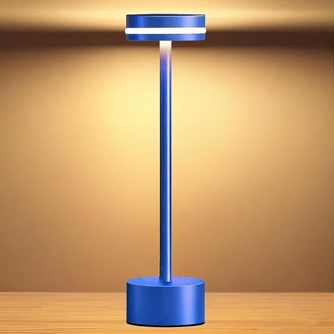 Rechargeable Touch Lamp – Stepless Dimmable Cordless Bedside & Table Light (Blue)