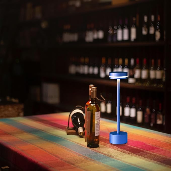 Rechargeable Touch Lamp – Stepless Dimmable Cordless Bedside & Table Light (Blue)