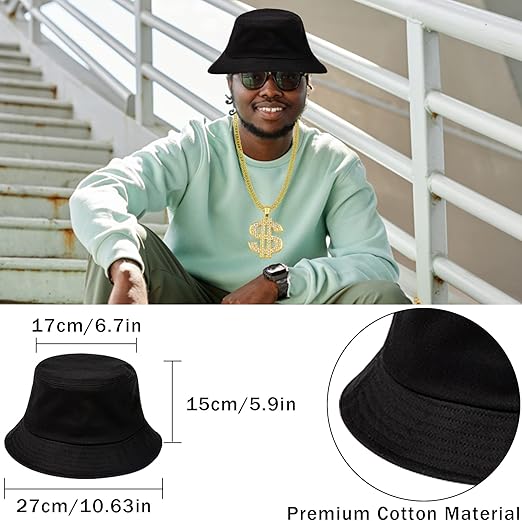 Retro 80s 90s Hip Hop Costume Kit – Fake Gold Chains, Necklace, Ring, Glasses & Hat for Party Outfits