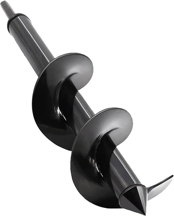 SYITCUN Auger Drill Bit for Planting – 4”x12” Heavy-Duty Garden Spiral Bit with 3/8” Hex Drive