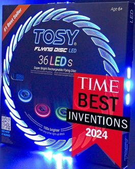 TOSY 36-LED Flying Disc – Rechargeable Waterproof Frisbee with Smart Light Modes (175g)