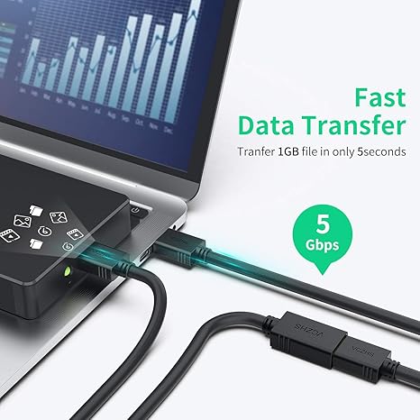 USB 3.0 Extension Cable 2-Pack – 6.6FT Male to Female Cord by VCZHS for PC Accessories & Devices